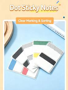 Polka Dot Transparent Sticky Notes, Index Tabs Scrapbook Material Stickers, Including Polka Dot Style Elements, Folder File Bag Index Tabs, Bookmarks, Scrapbook Decoration Tape Sticker Set, DIY Scrapbook Decoration Stationery, Holiday Gift - Multicolor - View 3