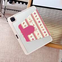 1件裝彩色垂直條紋貝殼海星棕櫚樹海灘印花360度旋轉平板保護殼，相容 iPad 11/A16/10代，適用 Galaxy Tab A8/A9 Plus/S6 Lite/S7/S9FE PLUS，相容小米，適合工作、旅行與居家使用，適用 Pad、MatePad、Pad、Honor 平板、Xiaoxin Pad - 彩色 - 查看 4