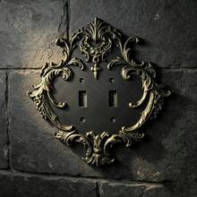 European Vintage Carved Switch Decorative Frame, Luxury Distressed Gold Wall Switch Protector, Wall Socket Panel Beautification Decor - C1640 - View 4
