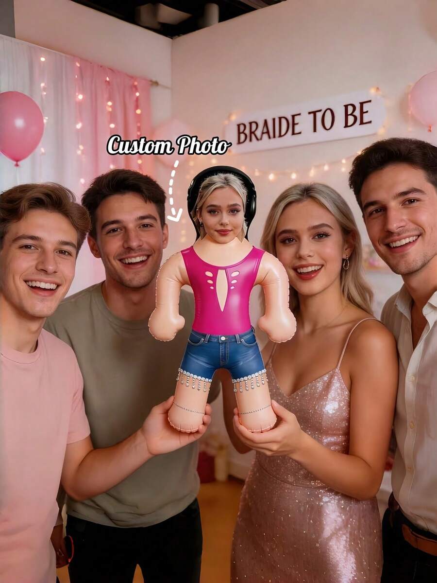 1pc Personalized Inflatable Blow-Up Doll, Custom Your Face, Funny Bachelor Party, Bride Gift, Inflatable Man, Halloween Gift, Special Occasion