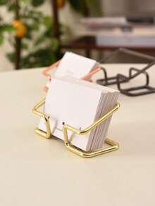One Electroplated Metal Business Card Holder, Business Card Organizer, Party/Event Business Card Organizer, Business Card Display Stand, Desktop Display Stand. - Multicolor - View 4