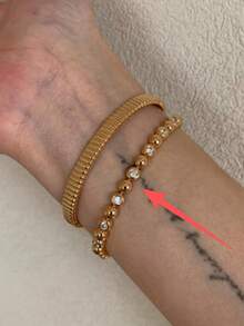 1 buah Gelang Manik Gelembung Berlapis Minimalis yang Modis dan Serbaguna untuk Wanita, Aksesori Perhiasan Fashion Mewah, Unik, dan Personalisasi - Gelang Manik-Manik Gelembung - View 4