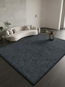 1PC Dark Gray Background Repeating Arc Geometric Grid Area Rug, Modern Minimalist Faux Cashmere Rectangular Distressed Washed Texture Machine Washable Mat, Suitable For Living Room Bedroom Study Home Decor - Multicolor - View 8