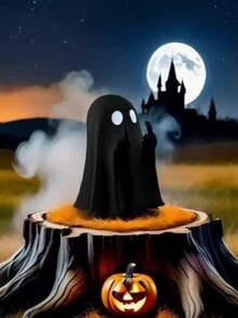 1pc Halloween Ghost Figurine, Cute White Ghost Decor With Funny Pose, Suitable For Home, Party, Haunted House Spooky Tabletop Decoration, Halloween Holiday Decor - Multicolor - View 3