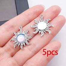 5/10/20pcs Silvery Plated Celestial Rhinestone Charms Sun Moon Star Heart Alloy Pendant For DIY Bracelet Necklace Earring Jewelry Making Findings - Multicolor - View 32