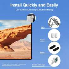 16:9 Foldable White Projector Screen, Wrinkle-Resistant Soft Fabric, Portable Home Theater Movie Screen - White - View 10