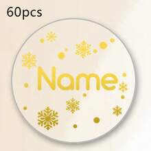 30-240pcs Custom Clear Christmas Name Stickers, Personalized Golden Holiday Gift Labels, Festive Christmas Tree Style, Customized Transparent Stickers, Gift Wrapping Decor, Customizable Name Seals, Christmas Party Favors, Christmas Gifts, Family - Multicolor - View 20