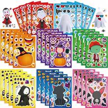 8/16/24 Halloween DIY Sticker Set - Classic Bat, Ghost, Pumpkin And Vampire Character Designs, Interactive Puzzle Toy To Promote Brain Development, Children's Party Gift, Gift Packaging, Classroom Activity, Halloween And Christmas Gift - Mixed Color - View 1