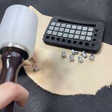1 Set Of Premium Leather Stamping Kit - Stamping Tool For DIY Leather Craft, Engraving, Saddle Making, Leather Case, Bag, And Surface Making With Letter And Number Stamp - Ideal For Beginners And Professionals - A - View 8