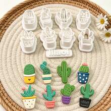 9Pcs Cactus Succulent Potted Plant Clay Cutters, Tropical Greenery Molds For Polymer Clay DIY Jewelry Making - 9pcs - View 2