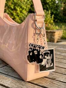 1Pc/4Pcs K-Pop EN-HYPEN Themed Acrylic Keychains, Featuring Classic Album Covers, Knife Elements And Member Black & White Portrait Collage Design, Fashion Bag Charm, Suitable For Back To School, Gift For K-Pop Fans, Exquisite Collection, All Seasons - Multicolor - View 1