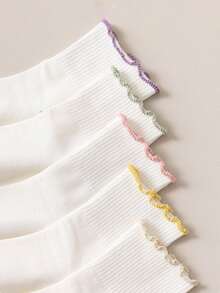 5 Pairs Cute Cat Socks For Girls, Mid-Calf Thin White Lace Japanese Ins Style 2026 New, Suitable For Spring/Summer, Can Be Paired With Leather Shoes - Multicolor - View 7