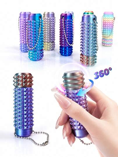 1pc 3D Printed Rotating Spiky Tactile Grip Pressure Roller, Mild Pain Stimulation, Suitable For ADHD, Anxiety, Stress Relief, Novelty Gift (Random Gradient Color), Soft Style, Stress Ball, Gift, Essential Item, 3D Printed Spiky Rotating Tactile Grip Pressure Roller Finger Spinner, Designed For ADHD And Anxiety, Creative Novelty Gift For Friends (Random Gradient Color)