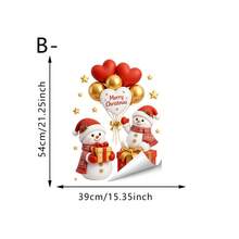 1pc Christmas Glass Sticker, Featuring A Cute Santa Claus Snowman Design, Reusable, Suitable For Home, Cafes, Store Windows And Storefront Glass, For Christmas And Winter Festival Decorations. - Multicolor - View 12