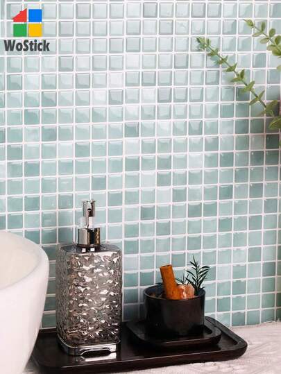 10"X10" Waterproof Textured Vinyl DIY Wallpaper, Self-Adhesive Peel And Stick Tile, Small Square Adhesive Tiles For Home Decor