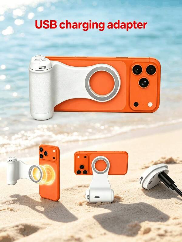UEGOGO Magnetic Smartphone Photography Grip (With Selfie Fill Light And Flash, Detachable Remote Shutter, And Adjustable Magnetic Fill Light); USB-Powered Portable Smartphone Grip Suitable For Selfies, Vlogging, Video Recording, And Content Creation.