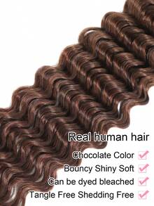 Deep Wave Bundles Human Hair 32 Inch Hair Extensions #4 Chocolate Brown Brazilian Virgin Human Hair Bundles For Women Wet And Wavy Quick Weave Hair Extensions Double Weft - S4 - View 3