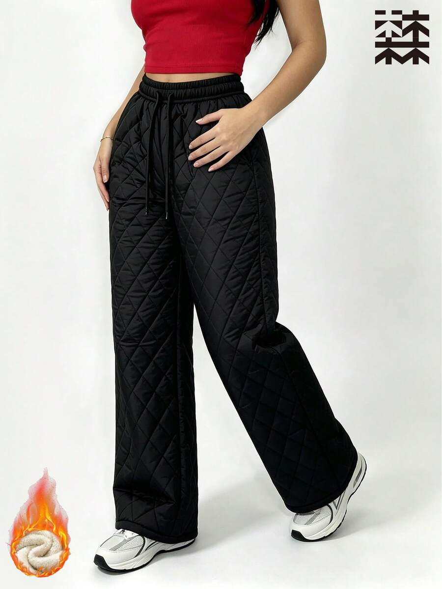 mulinsen Women's Straight Leg Ice Silk Quick-Dry Striped Colorblock Sports Pants - Black - View 1