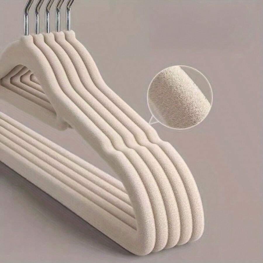 5/10 piezas Perchas antideslizantes con acabado aterciopelado - Calidad premium, superficie pulida, ahorro de espacio, ultra delgadas, resistentes, gancho giratorio de 360 grados, uso en seco/húmedo, organizador de armario para el hogar
