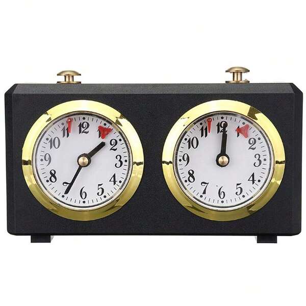 Reloj de ajedrez mecánico analógico para juego de mesa, reloj de ajedrez con alarma, temporizador de ajedrez - Diseño vintage - Para torneo de ajedrez [Un buen regalo para familia y amigos]