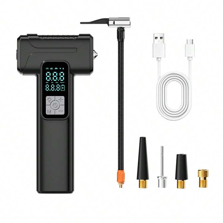 Smart Digital Display Wireless Electric Air Pump, Multi-Function Car Tire Pressure Gauge, Emergency Window Breaker, Tire Inflator - Upgraded Version - View 11