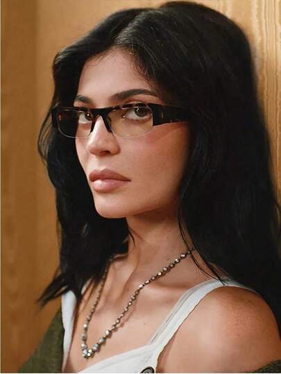 1 Pair Rectangular Half-Frame Fashion Glasses, Transparent Frame, Thick Rim Glasses, Y2K Vintage Versatile Casual Women's Glasses, Fake Glasses, Suitable For Daily Wear, Street Style, Vacation Travel, Autumn/Winter Outfit, Back To School