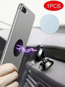 5pcs Car Holder Stainless Iron Sheet Magnetic Sheet Ultra-Thin Round Patch Adhesive Creative Phone Case Car Phone Holder Patch - Multicolor - View 12