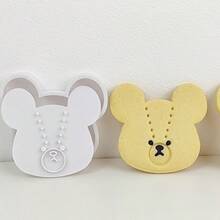 Stitched Patch Bear Cookie Cutter, Cute Stitch‑Detail Bear Head Embossing Baking Mold For Sweet‑Style Dessert & Handmade Snack Gift - View 6
