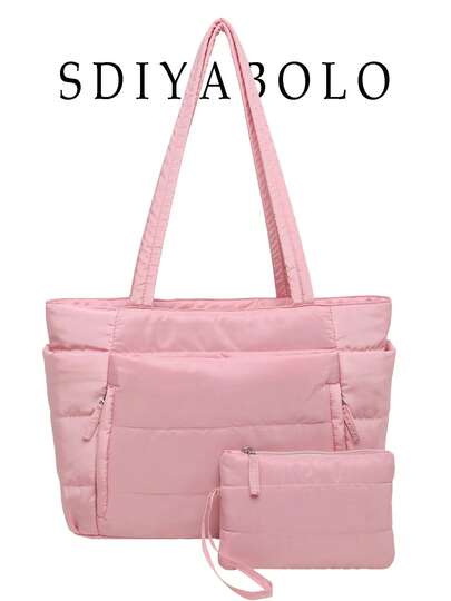 Tas Tote Wanita, Tas Tangan Ringan dan Lembut, Cocok untuk Perjalanan, Kerja, Pantai, Gym, Belanja