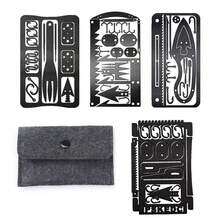 PSKOOK 4pcs Outdoor 304 Stainless Steel Fishing Tool Card Multi-Function Emergency Fishing Card Portable Fishing & Hunting Survival Tool Accessories - Black - View 8