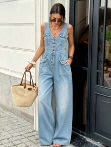 Women Jumpsuits - Blue - View 3