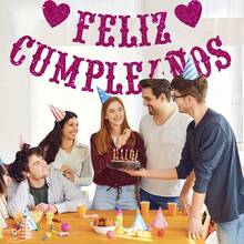 1 Piece, Black/Gold/Blue Spanish 'Happy Birthday' Banner, Mexican -Themed Birthday Party Decoration, Suitable As A Birthday Party Decoration Banner - Multicolor - View 7