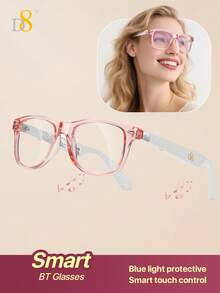 D8 Smart Bluetooth Glasses, Fingerprint Touch Control, Audio Glasses With Music Playback And Hands-Free Calling, Built-In Microphone And Speaker, Voice Control Wireless Earphones, Unisex Fashion Smart Glasses, Compatible With IPhone And Android - View 9