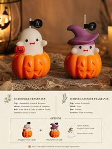 Halloween Scented Candle Set Pumpkin Ghost Candle Cute Cartoon Style Halloween Home Room Decor,Autumn Decor,Halloween Party Gifts For Women Smokeless Cozy Spooky‑Fun Decor Available In 1/2/4 Packs With Halloween Gift Bag - Pumpkin Ghost - View 26