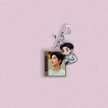 CO RTIS All Members Real Person Q Version Double-Sided Acrylic Keychain, Set Of 5 Designs Corresponding To Keonho, Juhoon, Seonghyeon, James And 5 Members, Real Photo Paired With Cute Q Version Design For Creative Vibe, High-Definition Printing With High Color Fidelity, Thickened Acrylic Material Wear-Resistant Scratch-Resistant And Anti-Yellowing, Metal Lobster Clasp For Easy Opening And Closing, Can Be Hung On Backpack, Keys, Card Holder, Popular Merchandise For HYBE New Boy Group Fans Collection And Support Decoration - Multicolor - View 5