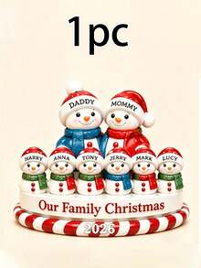 Custom Christmas Snowman Ornament, Personalized 1-9 Names Family Decor, Customized Xmas Keepsake Gift, Customizable Tree Hanging Ornament For Family Christmas Party Decorations - Style F - View 18