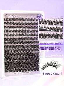 LIMEIKAI Natural Appearance Anime False Eyelash DIY Eyelash Extension Set -168 Clusters, 8-16mm Mixed Length Role Playing Styling, C-Shaped Curling - View 5