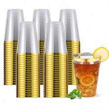 Ly vàng trong suốt 7oz (khoảng 200ml) bằng thủy tinh trong suốt, phù hợp cho cocktail, champagne, bia, martini, tráng miệng, hoàn hảo cho tiệc và đám cưới - Vàng - Xem 1