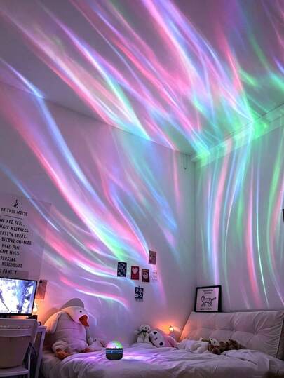 LED Projector Light With Aurora And Water Ripple Effect, Remote Control, Multiple Color Ambience, Suitable For Room Decoration And Various Holiday Party Decor