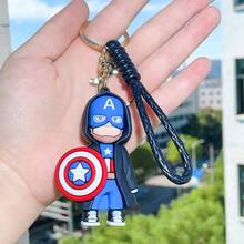 Disney Superhero 3D Silicone Keychain, Car Key Ring Holder, Fashionable Bag Charm Pendant, Spider-Man Thor Backpack Handbag Decoration, Suitable For Adult Daily Use And Holiday Gifts - Multicolor - View 4