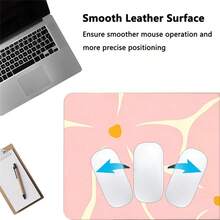 Pink Floral Leather Desk Mat, Beautiful Artistic Large Mouse Pad, Desk Accessory, Non-Slip Keyboard Pad, Leather Material, Suitable For Office, Home Computer Desk Protective Pad, Can Be Given As A Gift To Men, Women, Gaming Mouse Pad, Desk Accessory - View 8