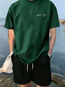 Men T-Shirt Co-Ords - Green - View 1