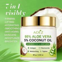 80g Aloe Vera Body Lotion Body Cream Moisturizing Brightening Oil Control Long-Lasting Fragrance Body Lotion - Coconut Oil - View 5