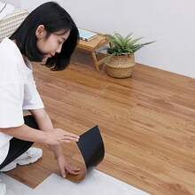 [PVC Floor Stickers]30pcs PVC Faux Wood Floor Stickers, Self-Adhesive Waterproof Wood Grain Floor Stickers, Easy To Modify, Suitable For Living Room, Bedroom, Kitchen, Hallway Tile Floor Renovation And Home Decor. - Floor Stickers - View 4
