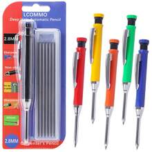 2pcs Automatic Carpenter Pencils With Sharpener - 2.8mm Lead, Metal Body, Includes Extra Black Replacement Leads, Suitable For Design And Crafting - Sets - View 2