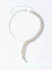 Women's Elegant Rhinestone Decorated Multi-Layer Necklace - Gold - View 4
