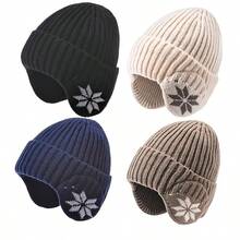 1pc Luxury Artistic Knitted Ribbed Winter Ear-Protective Beanie, Artistic Inspired Snowflake Pattern Decor, Vintage Exquisite Warm & Cold-Proof Hat, High-End Fashion Women's Head Accessory, Suitable For Daily Cold Weather Wear - Multiple Styles - View 8