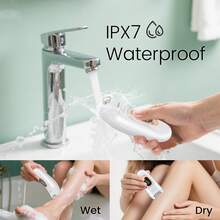 Hatteker 1pc 2-In-1 Electric Epilator USB Rechargeable Multi-Function Women's Intimate Trimmer Armpit Hair Removal Device Shaver Razor - View 9