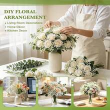 40PCS Starry Sky Simulation Flowers, Loose Starry Sky Simulation Flowers Real Touch Gypsophila White Fake Flowers For Wedding Bouquet Party Floral Arrangement Home Garden Decor - White - View 6