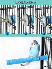 1pc Bird Beak Grinding Chewing Toy, Parrot Calcium Perch, Bird Standing Platform, Cage Accessory, Suitable For Budgies, Cockatiels, Lovebirds, Canaries - Multicolor - View 6